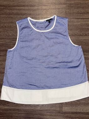 Theory Blue Tank Top with White Trim